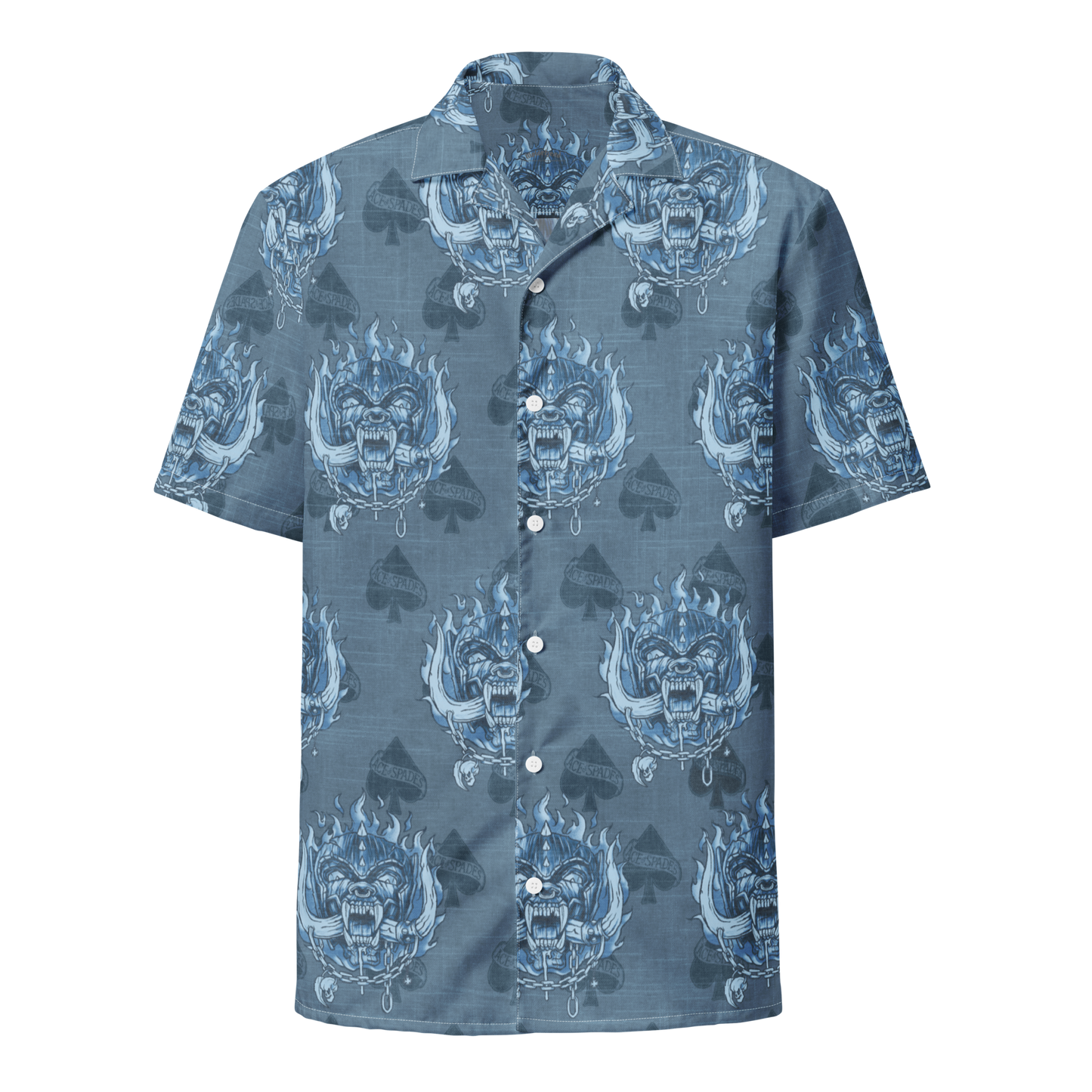 Tiki Warpig Ace of Spades Hawaiian Print Shirt