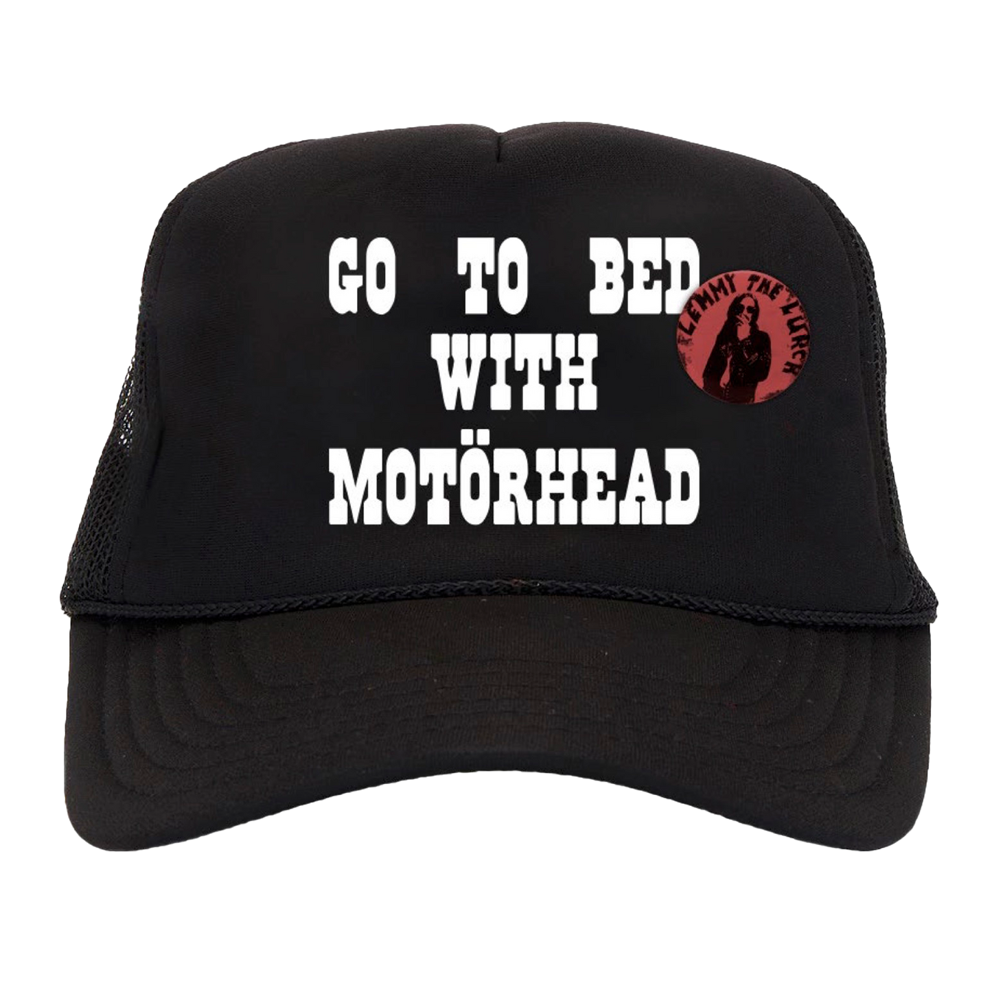 Go To Bed Hat With Lemmy Badge