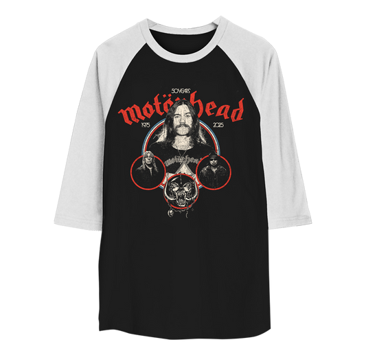 50 Years Raglan Black and White Tee